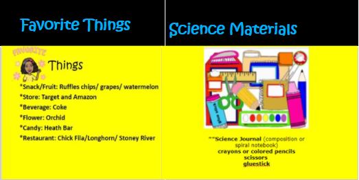 Favorite Things/Science Materials
